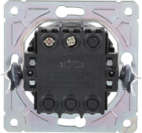 Вимикач одноклавішний HausMark Bela з підсвіткою 10 А 250В білий SNG-SWP.RD20MG1W1L-WH