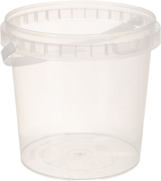 Відро Poliplast кругле з пластиковою ручкою (харчовий пластик) 1 л прозорий 