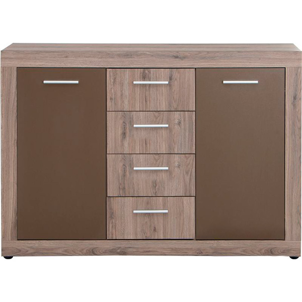 Комод Джульетта 920х1300х340 мм дуб темный/бронза