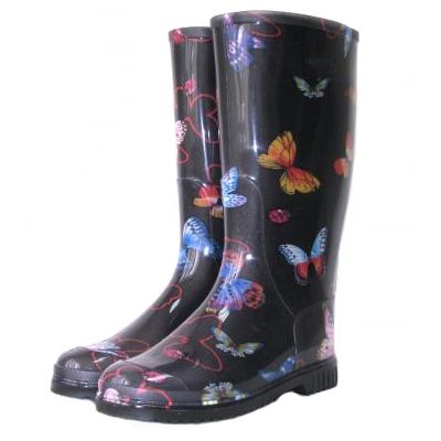 Сапоги резиновые Бабочки черные 39 размер