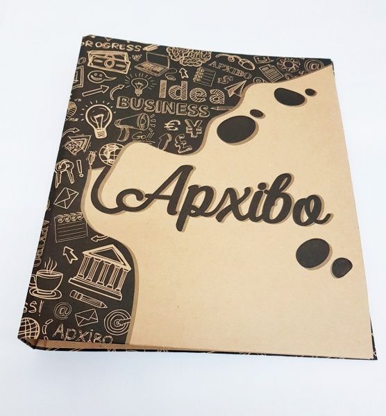 Папка 4 кільця 40мм А4, КРАФТ,ассорті