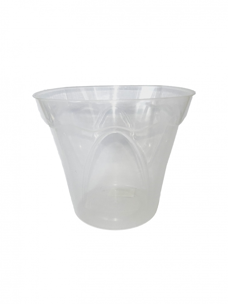 Кашпо декоративне пластик Магнолія d 203 фігурний білий/прозорий