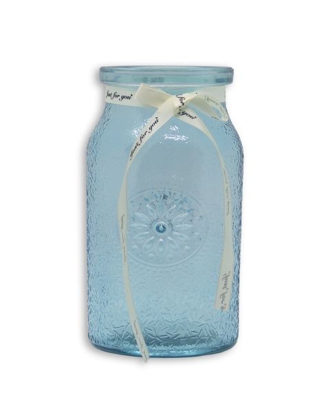 Ваза скляна Crystal Flora 17,5 см голубая YIWU
