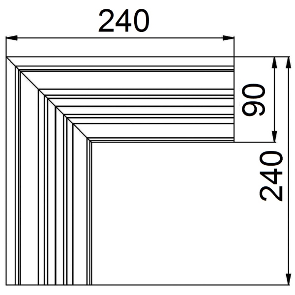 Соединитель угол для Гардины ПАС-3227.07 RAL-9016 глянец АЛЮПРО 