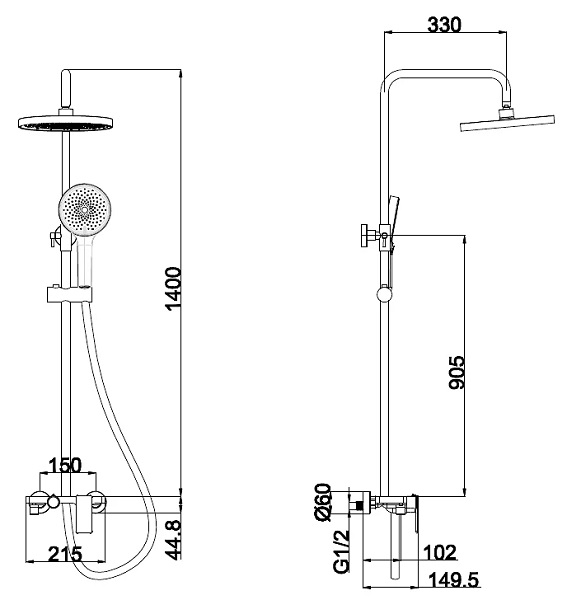 Душова система Aqua Rodos Girona 01 Chrome АР000084814