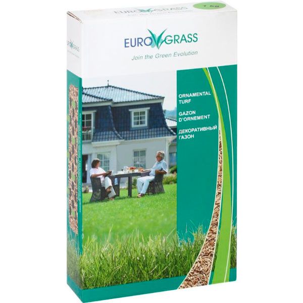 Насіння Euro Grass газонна трава Ornamental коробка 1 кг