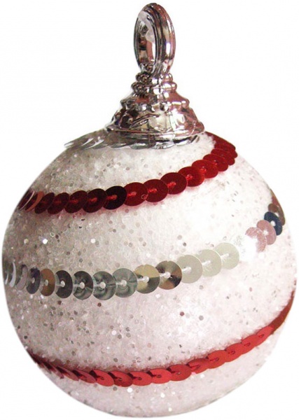 Куля новорічна 8 см 9179-9 білий