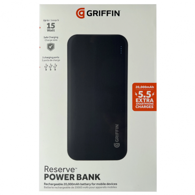 Зовнішній акумулятор (Powerbank) Griffin 20000 m/Ah black (GP-149-BLK)