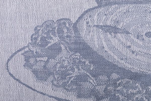 Рушник вечеря 49x70 см Білоруський льон синій 