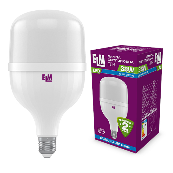 Лампа светодиодная ELM 38 Вт Globe матовая E27 220 В 6500 К 18-0190
