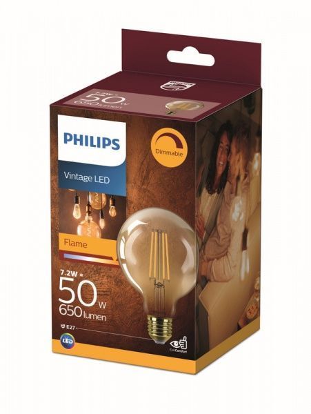 Лампа світлодіодна Philips FIL DIM G95 7,2 Вт E27 2000 К 220 В прозора 929002431666 