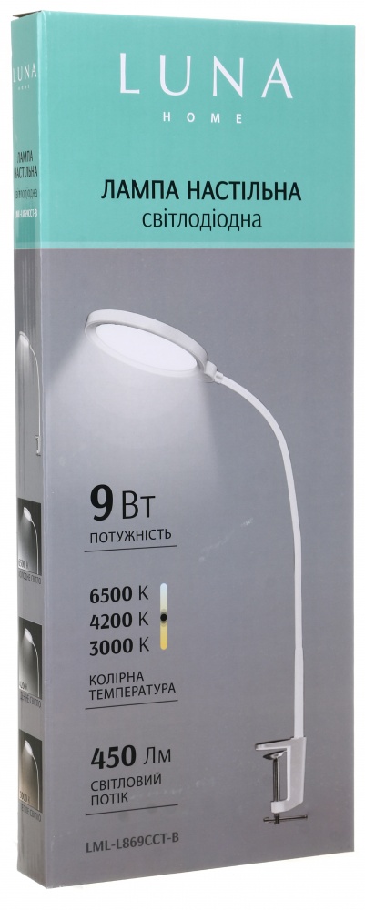 Настольная лампа Luna 9 Вт белый LML-L869CCT-B