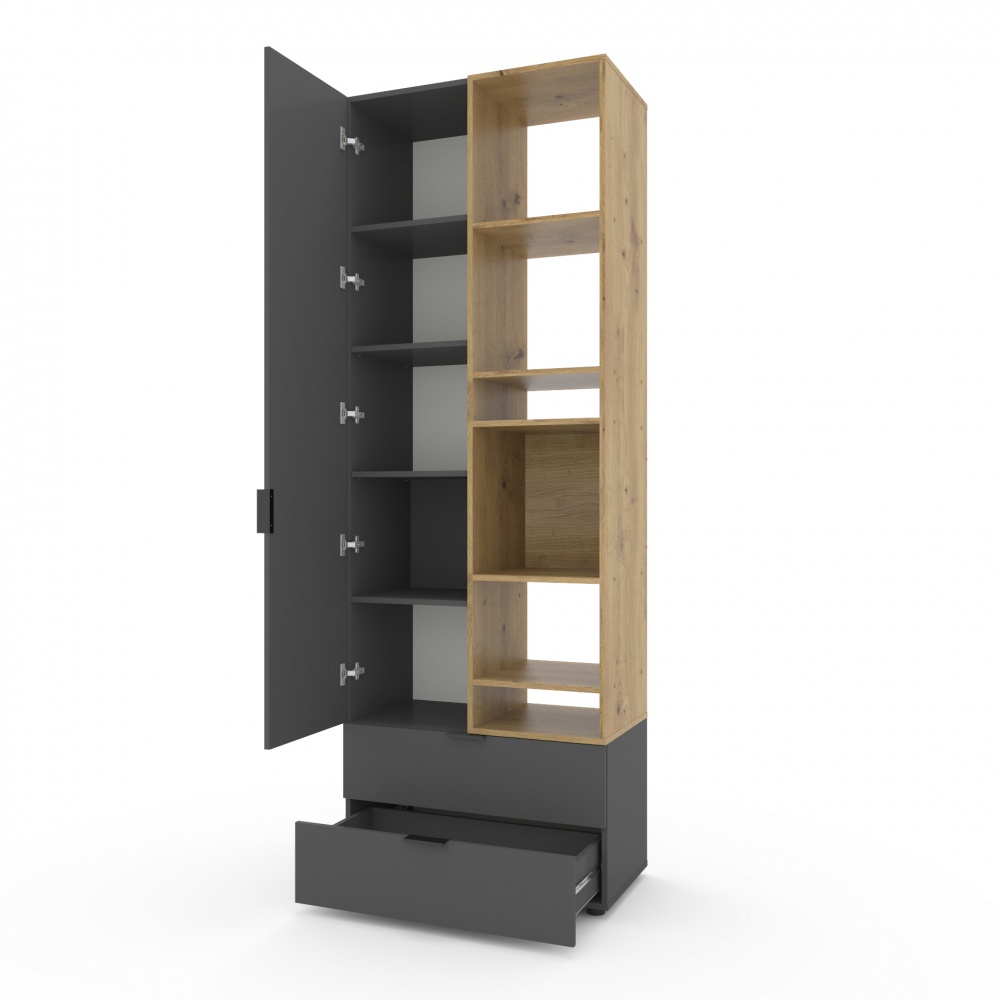 Шкаф Metkas Home A001R 2300х800х420 мм дуб артизан / антрацит