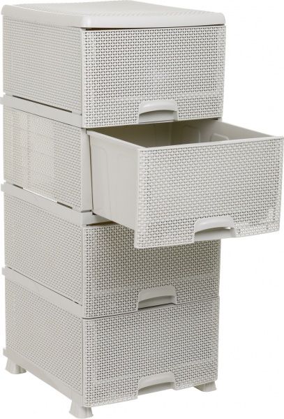 Комод пластиковий OZ-ER K013 на 4 шухляди кремовий 395x410x420 мм