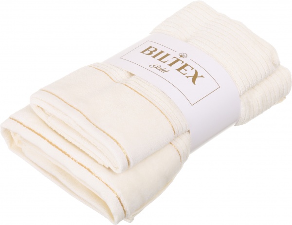 Набор полотенец махровых Gold 2 шт молочный BILTEX 