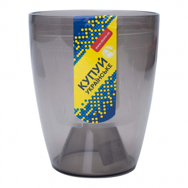 Горшок для орхидей Алеана Орхидея 12х14 смс вазоном дренажным круглый коричневый с прозрачным 