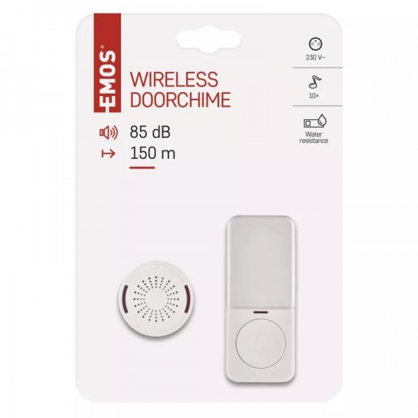 Звонок беспроводной в розетку Emos белый P5734