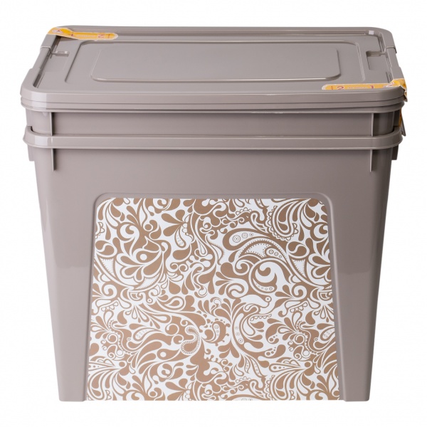 Набір контейнерів Алеана 169081 Smart Box з декором Home 4 л (2 шт.) какао 390x320x490 мм