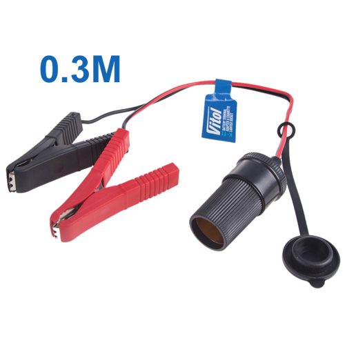 Клеми для акумулятора Vitol K-11 перехідник на гніздо прикурювача із запобіжником та заглушкою 30 см 12/24V