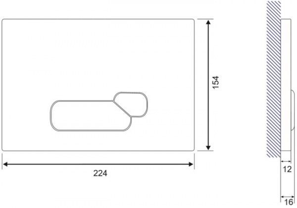 Кнопка смыва Cersanit Actis матовый хром S97-016