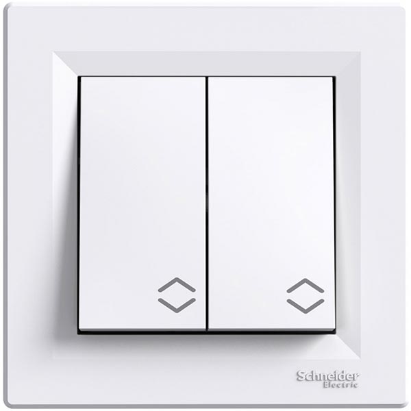 Выключатель проходной двухклавишный Schneider Electric Asfora 10 А 220В IP20 белый EPH0600121