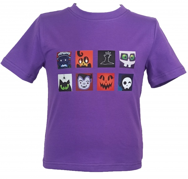 Футболка для девочек/для мальчиков WP Merchandise Halloween Монстро-кубики р.164–170 фиолетовый 22170 