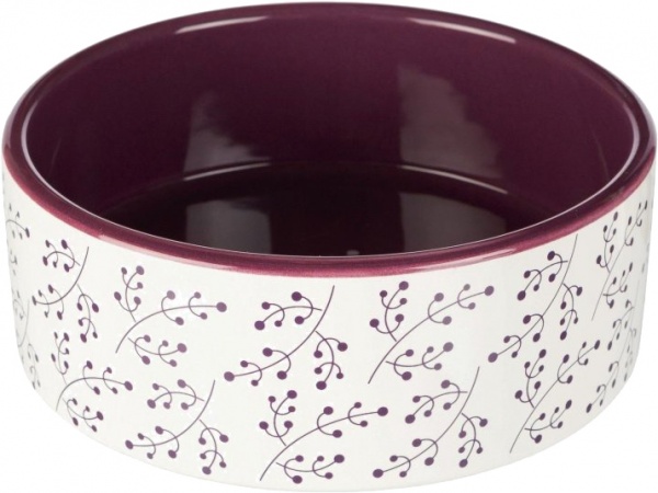 Миска Trixie для собак керамічна білий із фіолетовим 12 см 0.3 л (25123)