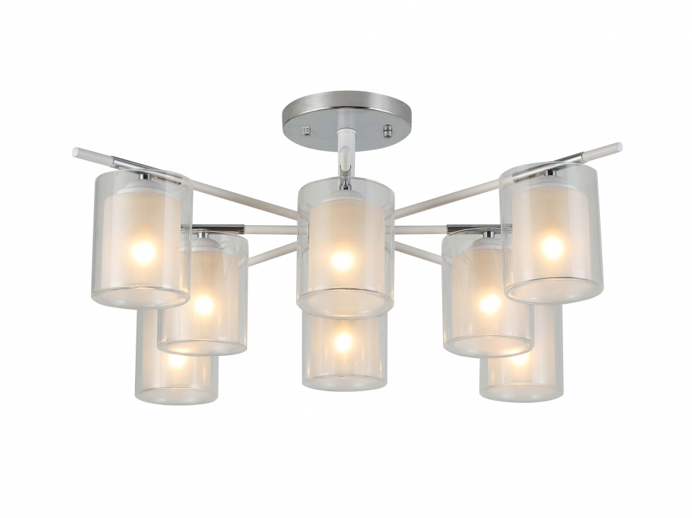 Люстра стельова Sensio Skylia 8x40 Вт E27 хром/прозорий/білий LS-07389/8C-E2740W