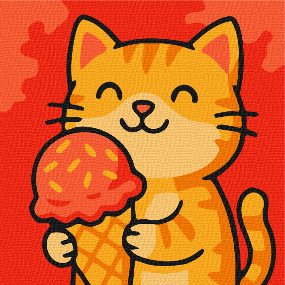 Картина по номерам Котик-муркотик 20х20 см Brushme