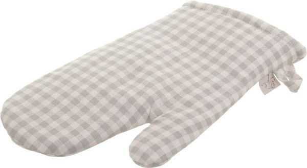 Варежка-прихватка Серая клетка 16x33 см Прованс 