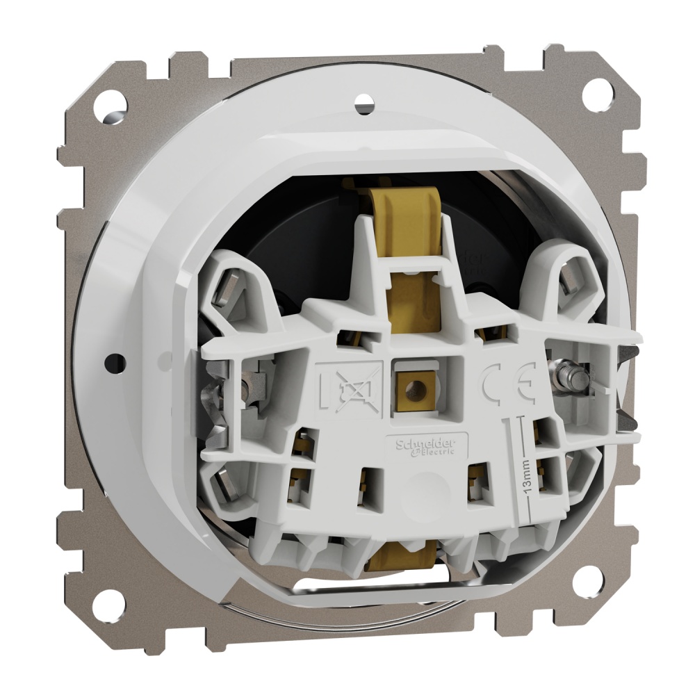 Розетка силова із заземленням Schneider Electric Sedna Design зі шторками з кришкою чорний SDD214024