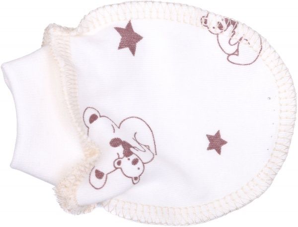 Рукавички Bambinelli 0-3 місяці Ведмедик білий із малюнком 