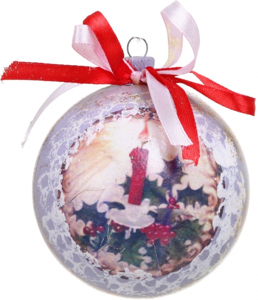 Шар новогодний Декупаж d 80 мм в ассортименте
