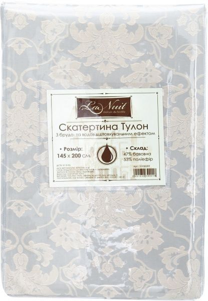 Скатерть Тулон 145x200 см серый La Nuit 