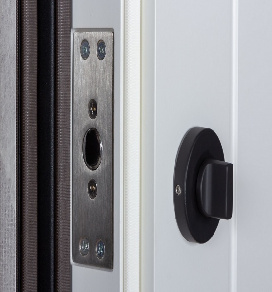 Дверь входная Булат Ультра (квадро) 540/249 Wavestone grey грей / белый супермат 2050x850 мм правая