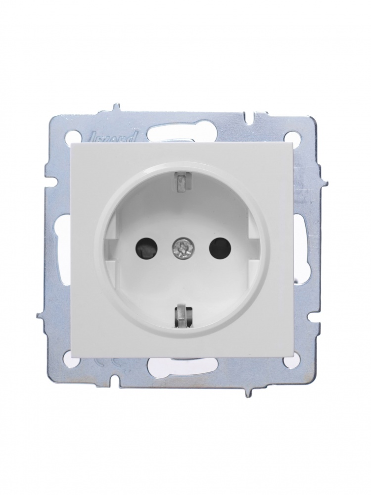 Розетка 1 із заземленням Lezard Vesna IP20 білий 742-0288-124B