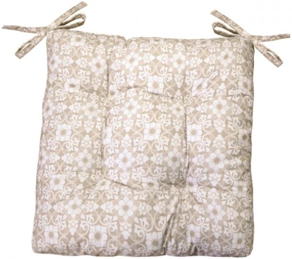 Подушка на стул Узор на бежевом 40х40 см Прованс