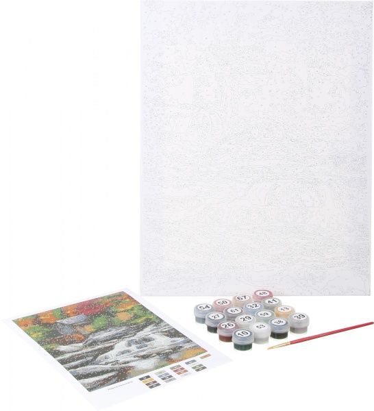 Полотно на картоні з контуром Гірська річка Rosa Start 