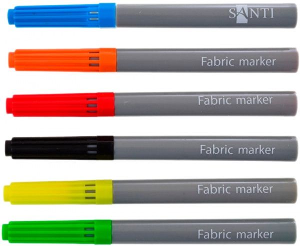 Набір маркерів Santi для тканини 6 шт. 390489 різнокольоровий 