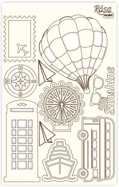 Чипборд для скрапбукинга Make your journey 4 12,8х20 см 94232041 Rosa Talent