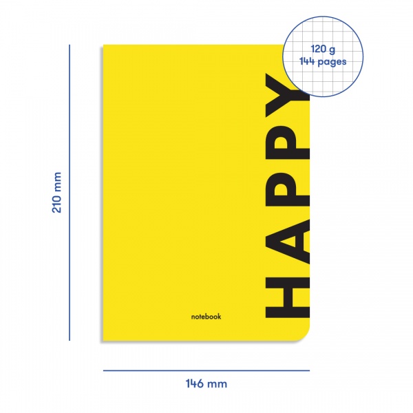 Блокнот Happy желтый Orner