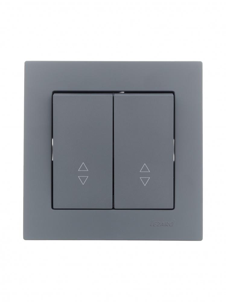 Выключатель проходной двухклавишный Lezard Vesna без подсветки шефилд грей 742-3488-106