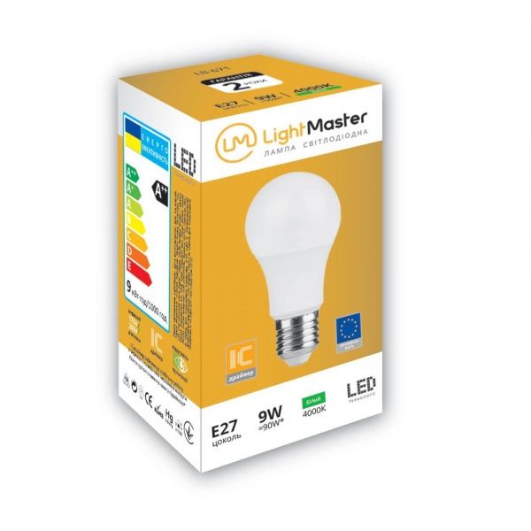 Лампа светодиодная LightMaster LB-671 9 Вт A60 матовая E27 220 В 4000 К 