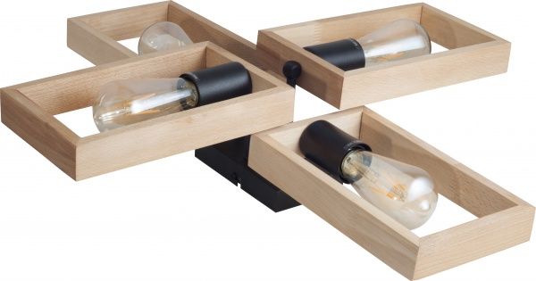 Люстра стельова Геотон НПБ 02-4х60-912 ДС 6422/4 4x60 Вт E27 дерево світле 