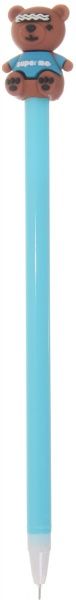 Ручка гелевая Фэшн мишка голубая 