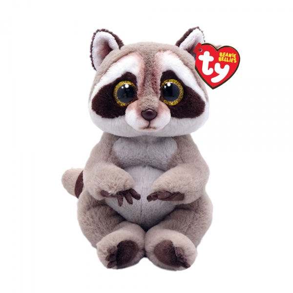 Мягкая игрушка TY BEANIE BELLIES Енот PETEY 22 см светло-серый 41284