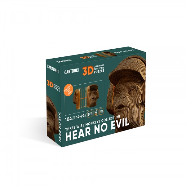 3D-пазл Cartonic Three Wise Monkeys. Hear No Evil CARTHEAR