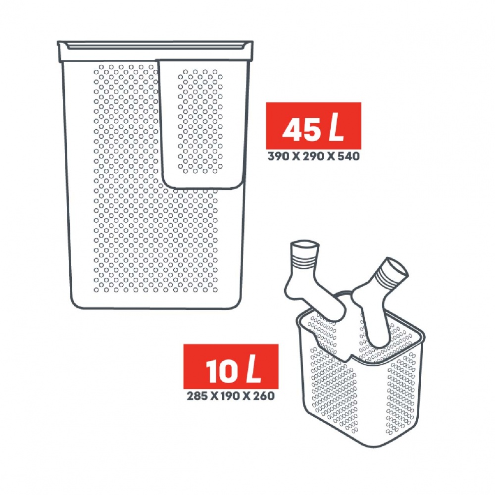 Корзина для белья Алеана Simple с органайзером 45 л белый