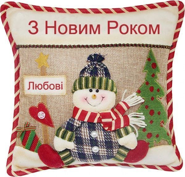 Декорация новогодняя Подушка снеговик 33 см EPI-NC17-319/1-3 