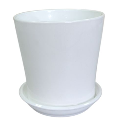Горшок керамический Ориана-Запорожкерамика Вуаль №2 (подарок для акции, не для продажи) круглый 2,3л белый глянец 